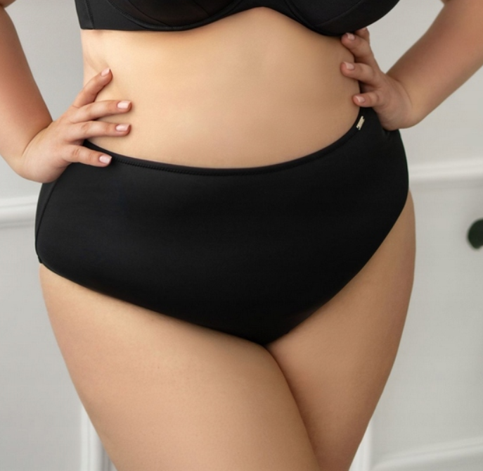 KRISLINE FIGI KĄPIELOWE WYSOKIE BRIEFS MIDI BEACH CZARNE