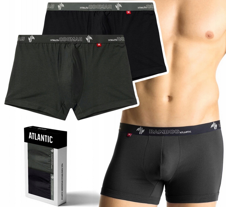 ANTLANTIC BOKSERKI MĘSKIE 1187 CZARNE/KHAKI 2 PARY M / 38