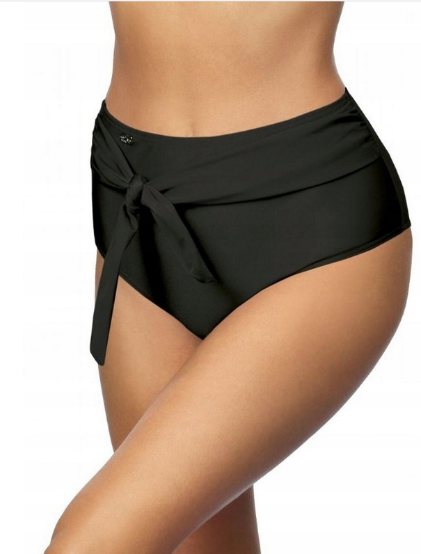 SELF FIGI BRIEFS MAJTKI KĄPIELOWE WYSOKIE LADY 7 CZARNE Z WIĄZANIEM