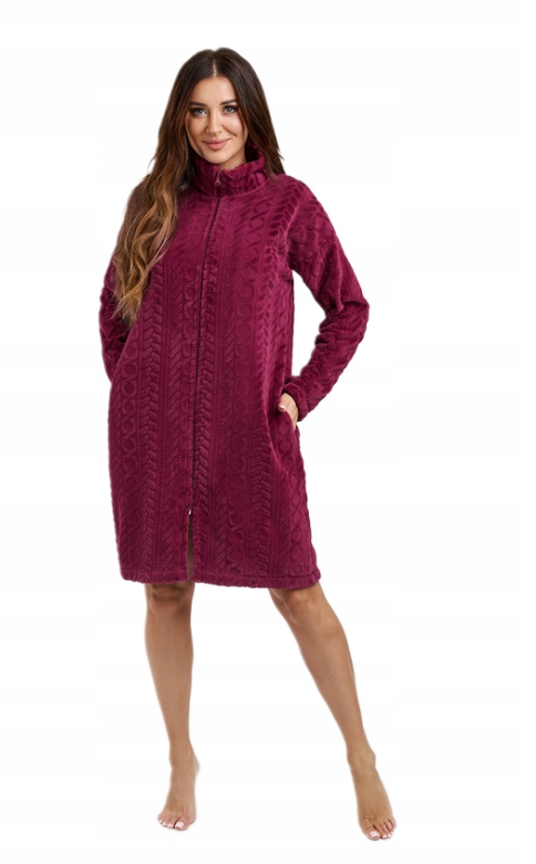 ITALIAN FASHION SZLAFROK DAMSKI RENA WELUR NA SUWAK BORDO