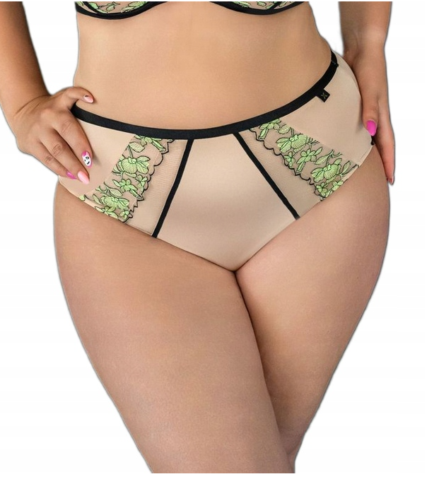 KRISLINE FIGI WYSOKIE BRIEFSHIGWAIST LIME BEIGELIME BEŻ