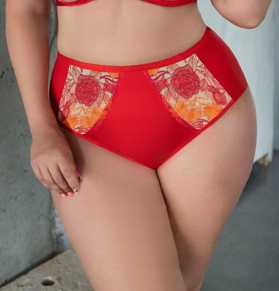 KRISLINE FIGI WYSOKIE SWEETHEART RED BRIEFS HIGHWAIST CZERWONY