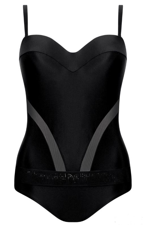 SELF KOSTIUM STRÓJ KĄPIELOWY JEDNOCZĘŚCIOWY CZARNY 48E/48F 95E/95F 4XL