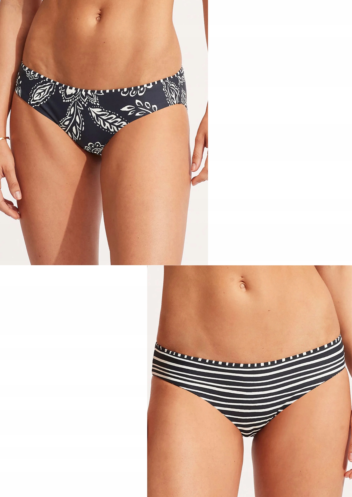 SEAFOLLY FIGI KĄPIELOWE DWUSTRONNE CZARNE 40473-933 SIZE 12 / 38/M