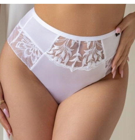 KRISLINE FIGI STRINGI WYSOKIE CRYSTAL BIAŁE WHITE
