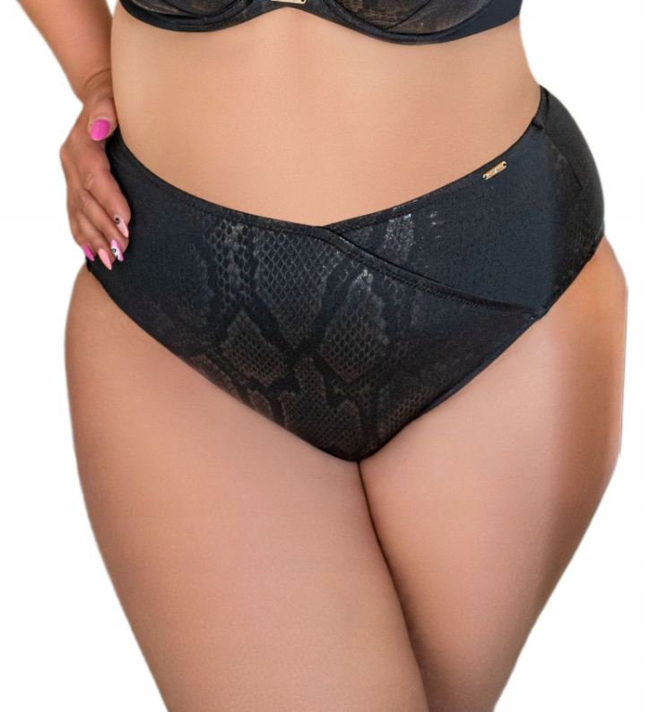 KRISLINE FIGI WYSOKIE KĄPIELOWE PORTOFINO BLACK BRIEFSHIGHWAIST