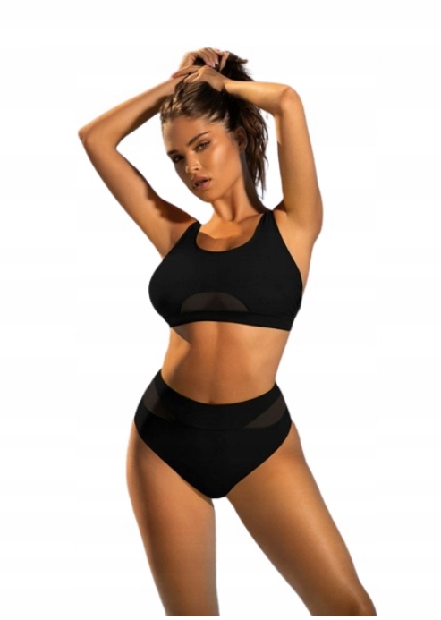 SELF KOSTIUM KĄPIELOWY TOP MIĘKKI SPORTOWY S1011 MIAMI 4 CZARNY 2XL 44