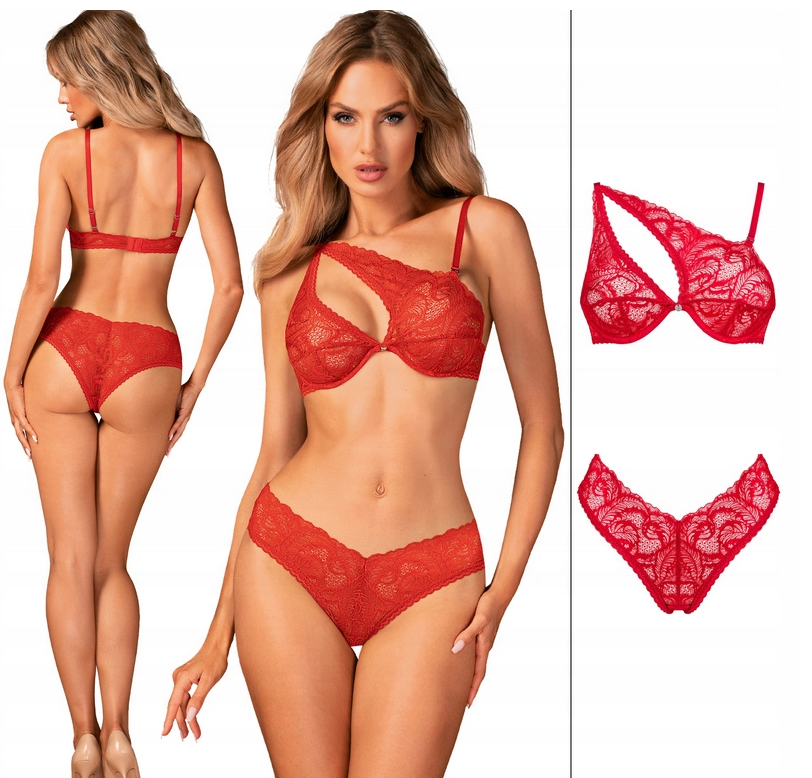 OBSESSIVE KOMPLET ATENICA SET CZERWONY