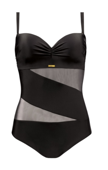 KOSTIUM KĄPIELOWY SELF CZARNY FASHION 3 Z FISZBINĄ