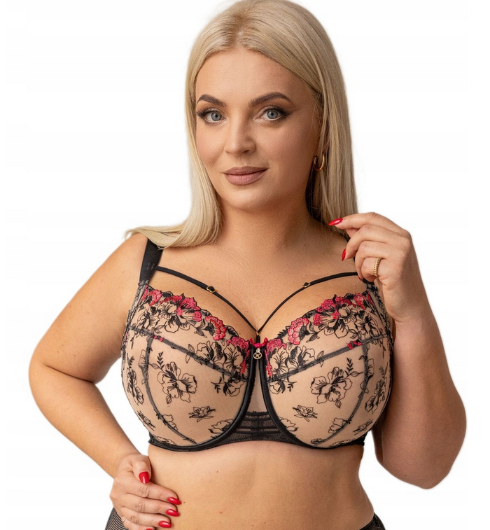 KRISLINE BIUSTONOSZ SOFT FULL CUP BLACK FLAMENCO