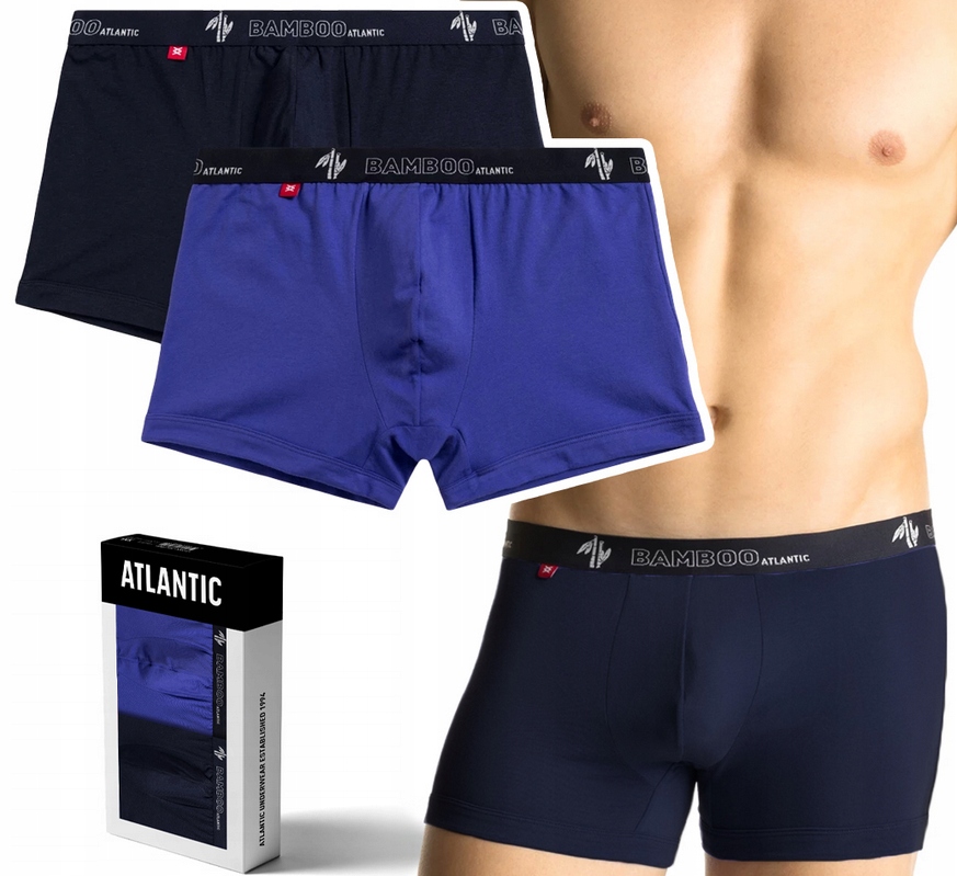ANTLANTIC BOKSERKI MĘSKIE 1187 GRANAT/FIOLET 2 PARY 2XL / 44