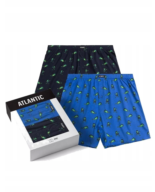 ANTLANTIC BOKSERKI MĘSKIE 2-PACK 2MBH-006 ZABAWNE BOXERS DŁUGIE