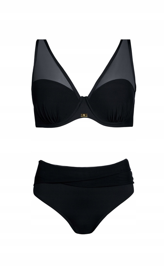 SELF KOSTIUM KĄPIELOWY KOMPLET DWUCZĘŚCIOWY FASHION 38 CZARNY 46B 90B 3XL