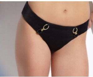 KRISLINE BRIEFS FIGI KĄPIELOWE BIKINI DONNA CZARNY ZŁOTY