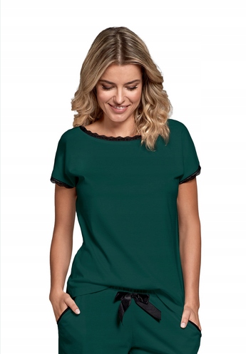 NIPPLEX & MEFEMI BLUZKA DAMSKA PIŻAMOWA ZIELONA MARGOT L/40