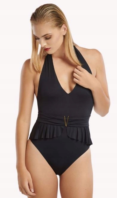 LISCA KOSTIUM KĄPIELOWY JEDNOCZĘŚCIOWY CZARNY WIĄZANIE NA SZYI 42D 80D XL