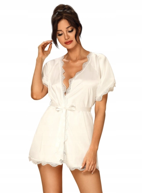 OBSESSIVE PENIUAR SZLAFROK DAMSKI PRIMA NEVE WHITE ECRU L/XL