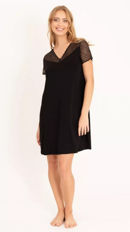 VANILLA & OH!!ZUZA KOSZULA NOCNA CZARNA NIGHTDRESS 4335