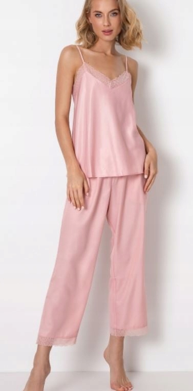 PIŻAMA ARUELLE NOELLE WISKOZA RAMIĄCZKA SPODNIE DŁUGIE RÓŻ XXL/3XL 44/46