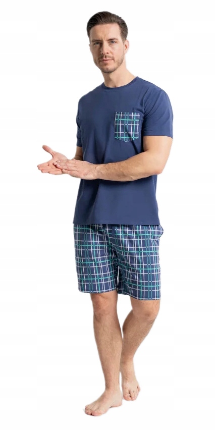 MORAJ PIŻAMA MĘSKA PDM3700 KRÓTKIE SPODNIE GRANATOWA 2XL/44