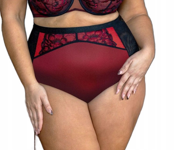 KRISLINE FIGI WYSOKIE CABARET BLACKRED BRIEFSHIGHWAIST
