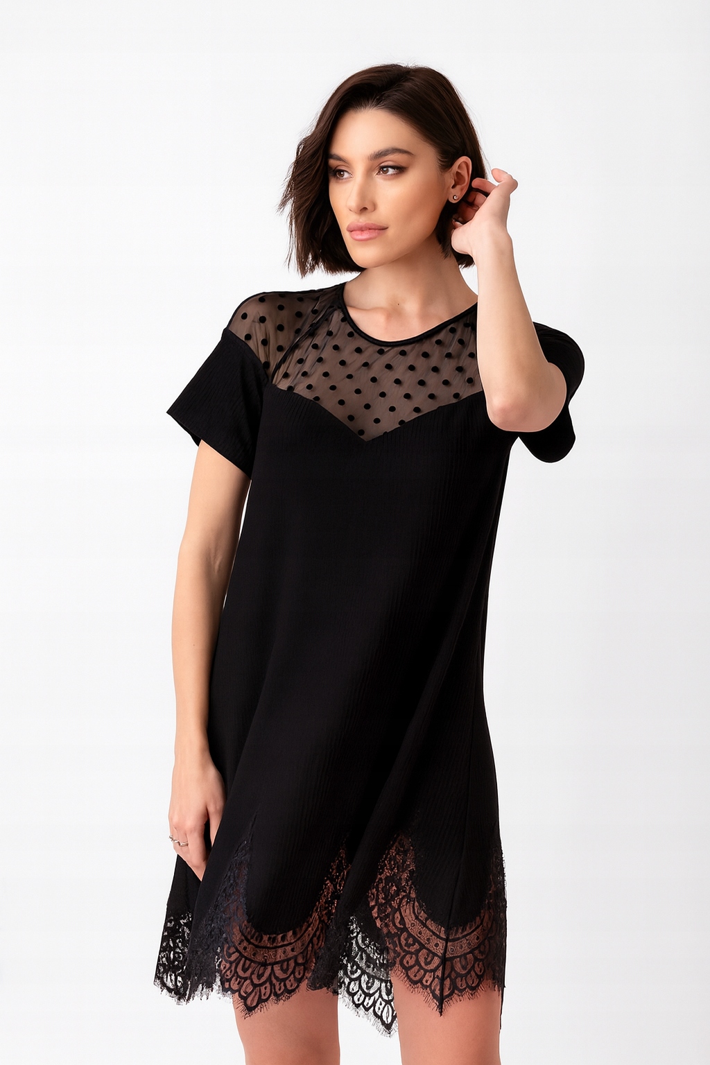 VANILLA & OH!!ZUZA KOSZULA NOCNA CZARNA NIGHTDRESS 4522