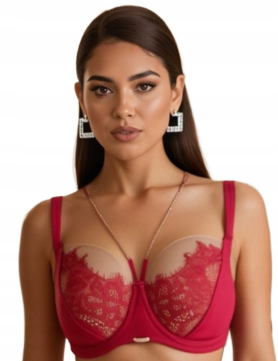 NOVIKA BIUSTONOSZ SEMI SOFT HARPER ROUGE N02 CZERWONY
