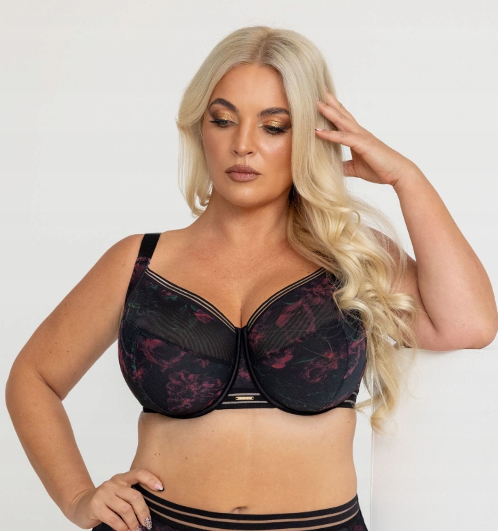 KRISLINE BIUSTONOSZ SOFT FULL CUP CZARNY BLOSSOM ORGINAL