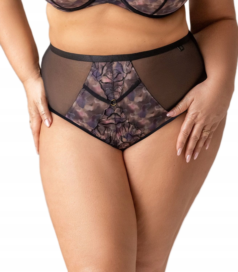 KRISLINE FIGI WYSOKIE BLURRY BLACK BRIEFS HIGHWAIST