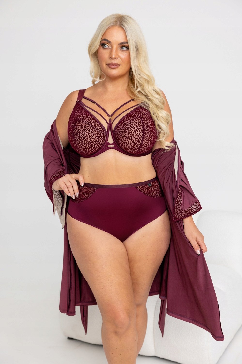 KRISLINE FIGI WYSOKIE MERLOT WINO BRIEFS HIGHWAIST