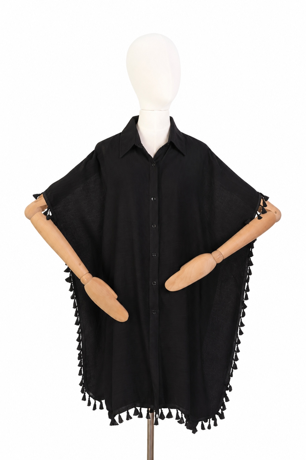 ART OF POLO PAREO NARZUTKA PLAŻOWA SZ25274 CZARNA KOSZULOWA ONE SIZE