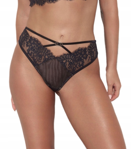 KINGA FIGI DAMSKIE BRAZYLIANY CZARNE SCARLETT B-1207/2 KORONKOWE L / 40