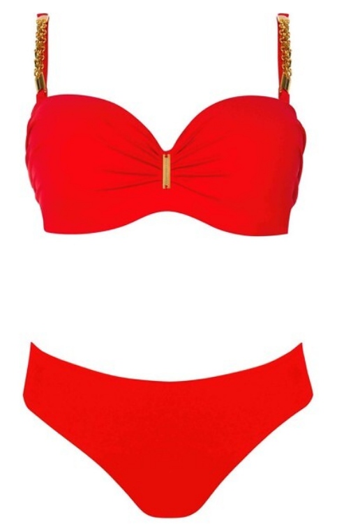 SELF KOSTIUM KĄPIELOWY KOMPLET LUXELLE 1 S730 CZERWONY RED 38C/70C